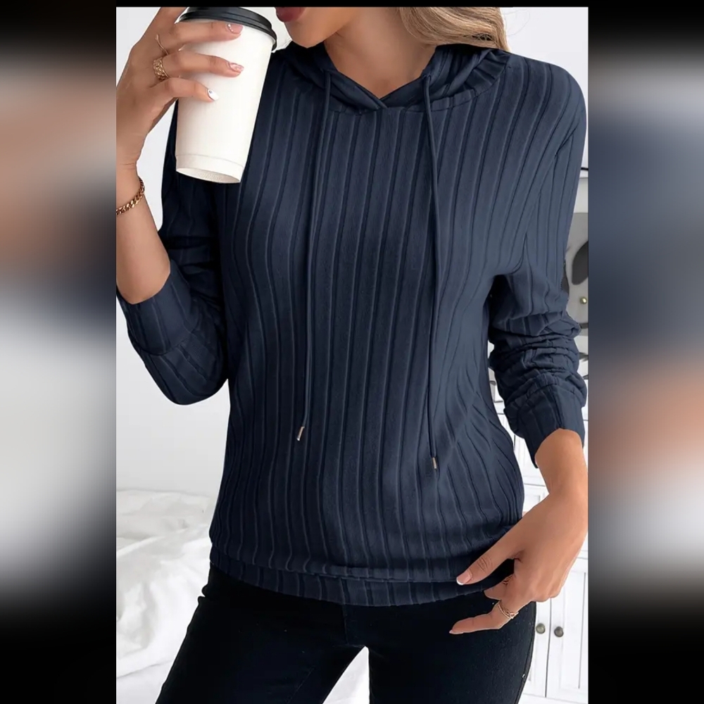 RIBBED Soft Warm Feminine Hoodie